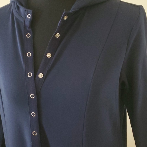Louis dell olio snap front hooded tunic navy - Picture 6 of 6